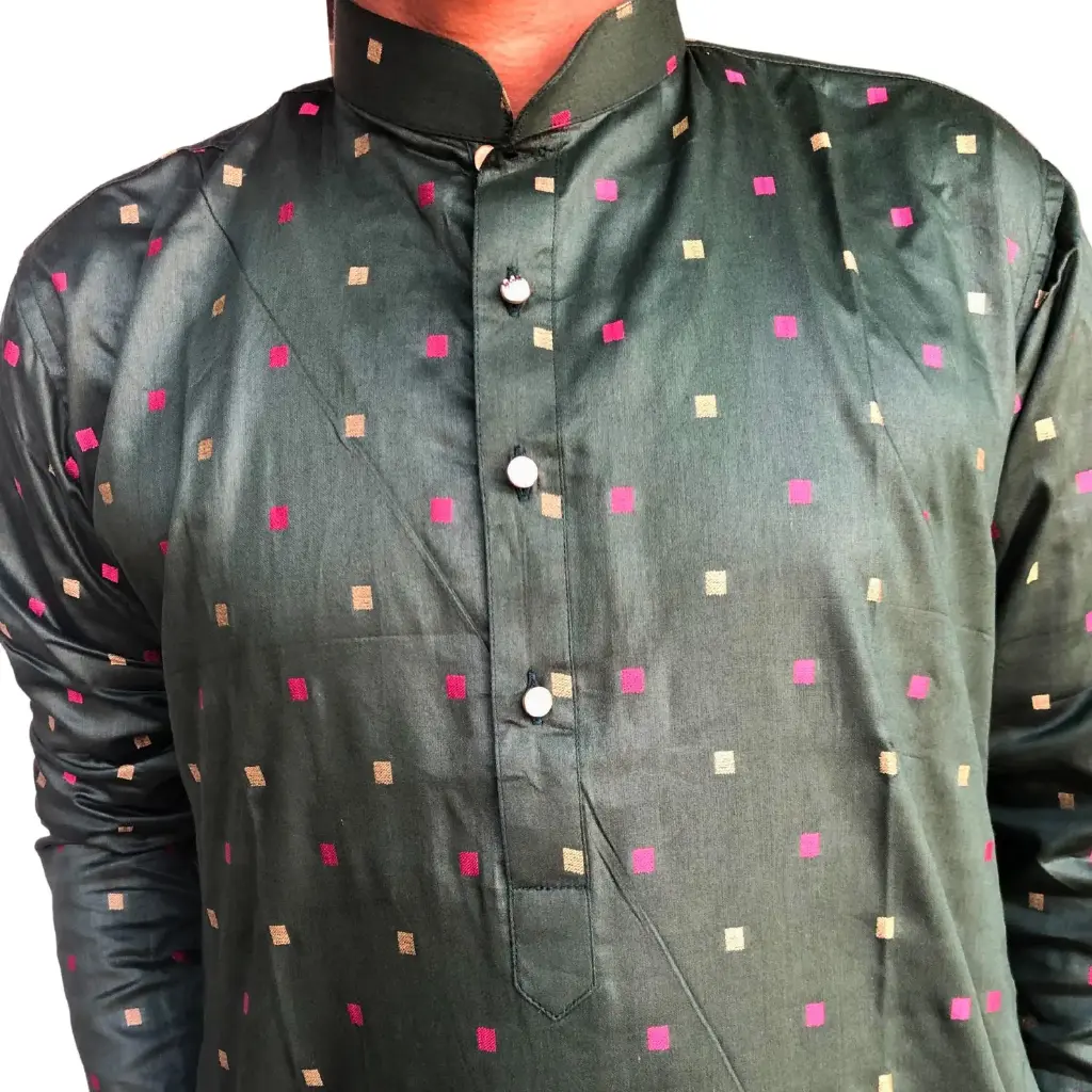 Square Dobhi Kurta Deep Green/40