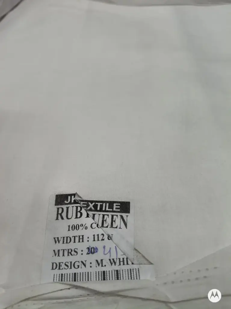 Adi White Cotton Fabrics 44"
