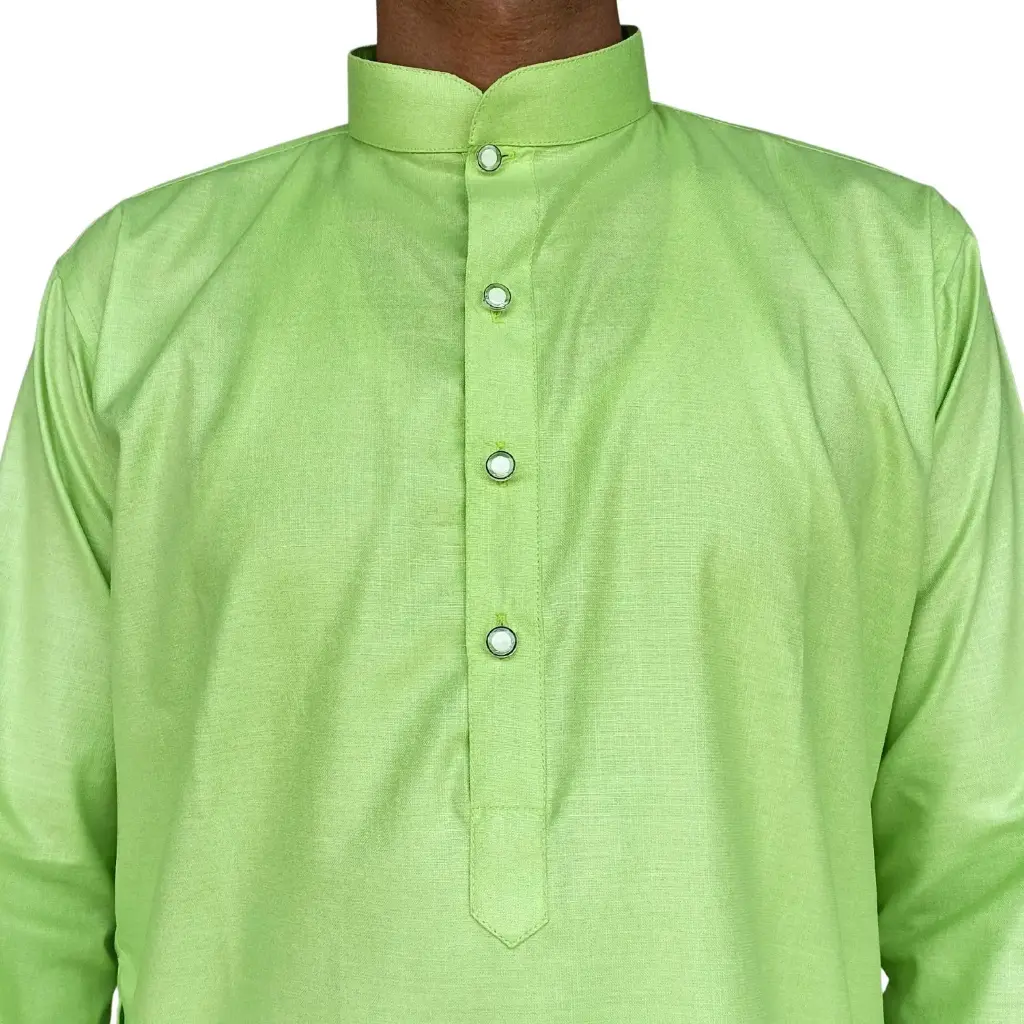 Magic Cotton Plain Kurta ParrotGreen/44