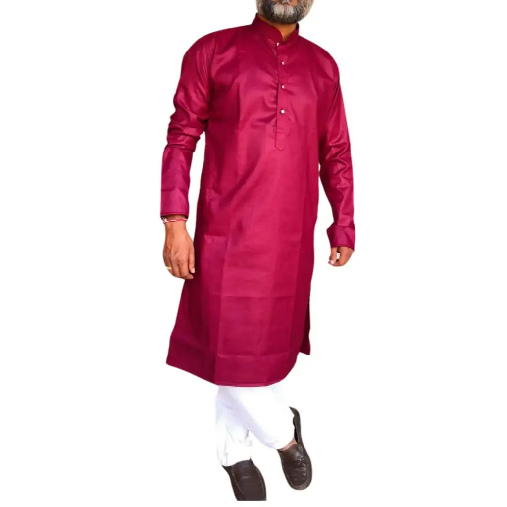 Magic Cotton Plain Kurta Maroon/38