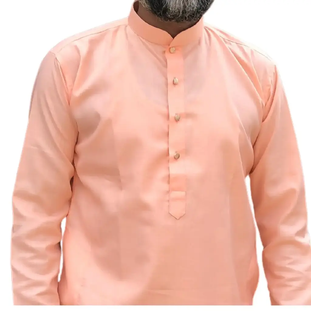 Magic Cotton Plain Kurta Peach/36
