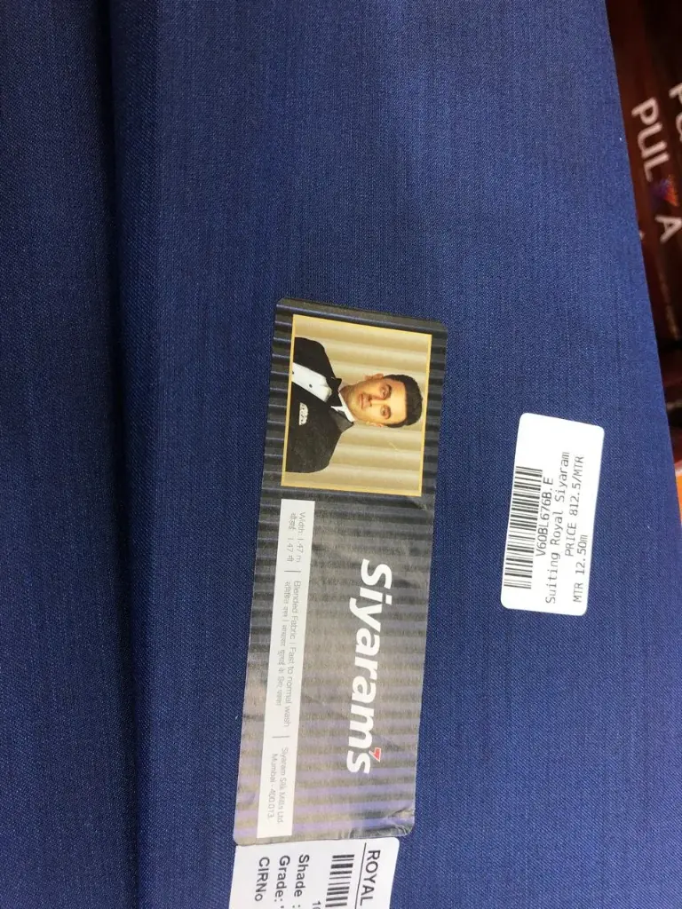 [F60BL676] Suiting Ink Royal Siyaram Fabric