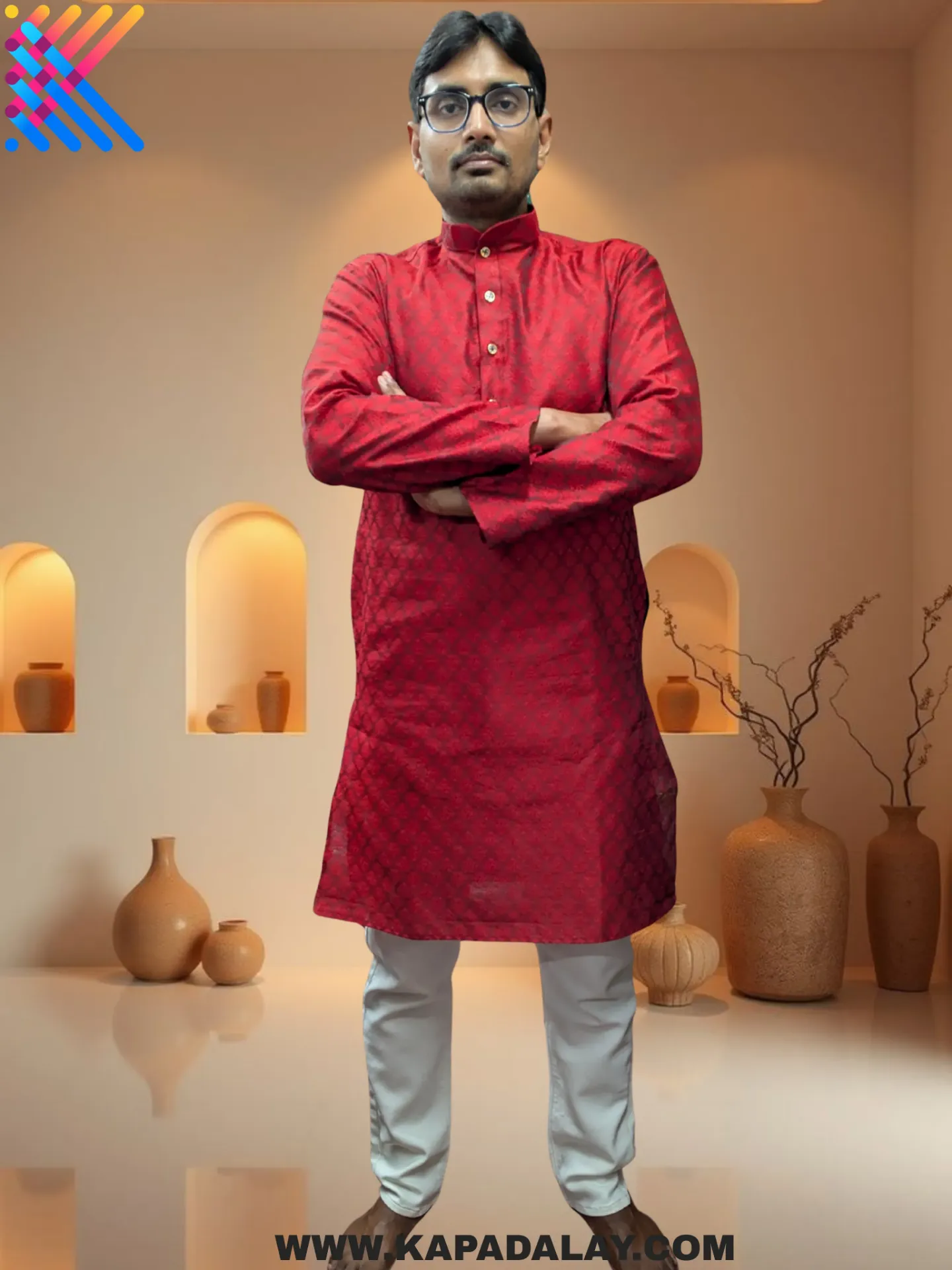 Sudhakar Dupion Jacquard Kurta