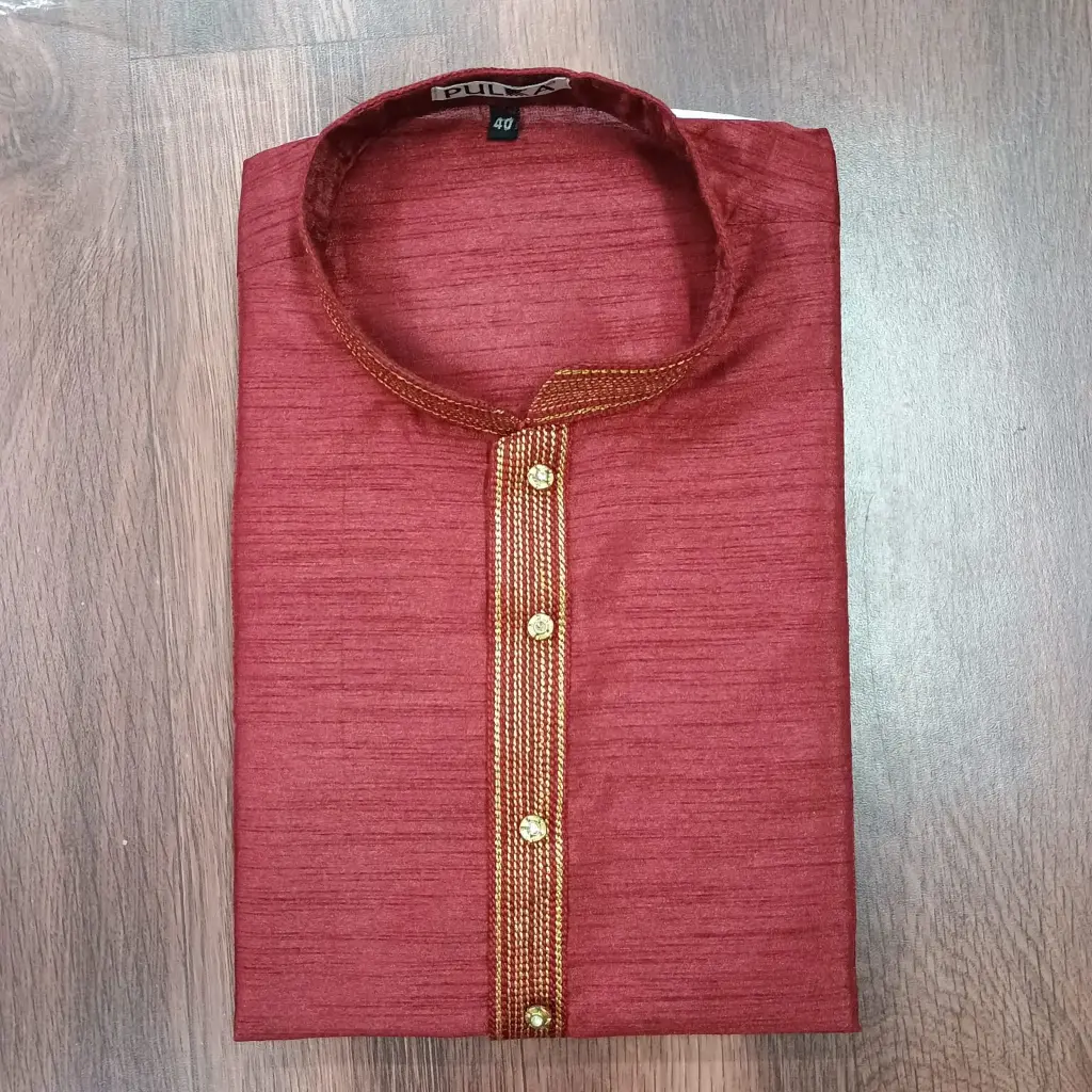 BGLORI Silk DK design  Kurta Pajama Set-Maroon/44