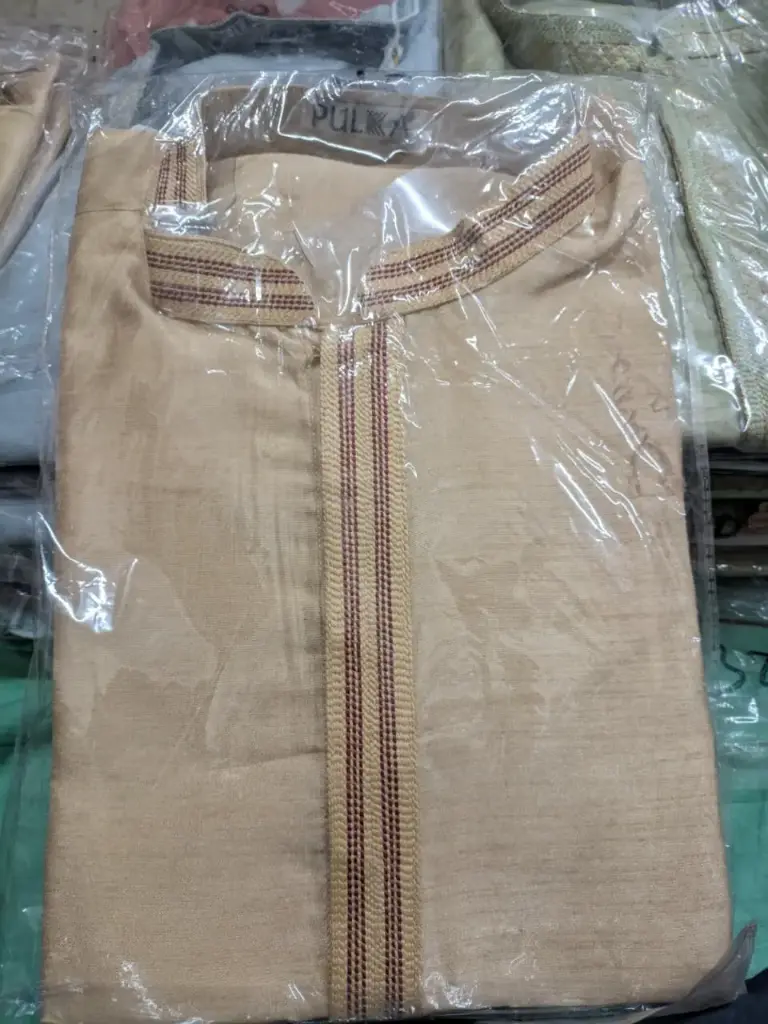 BGLORI Silk DK design  Kurta Pajama Set-Golden/36