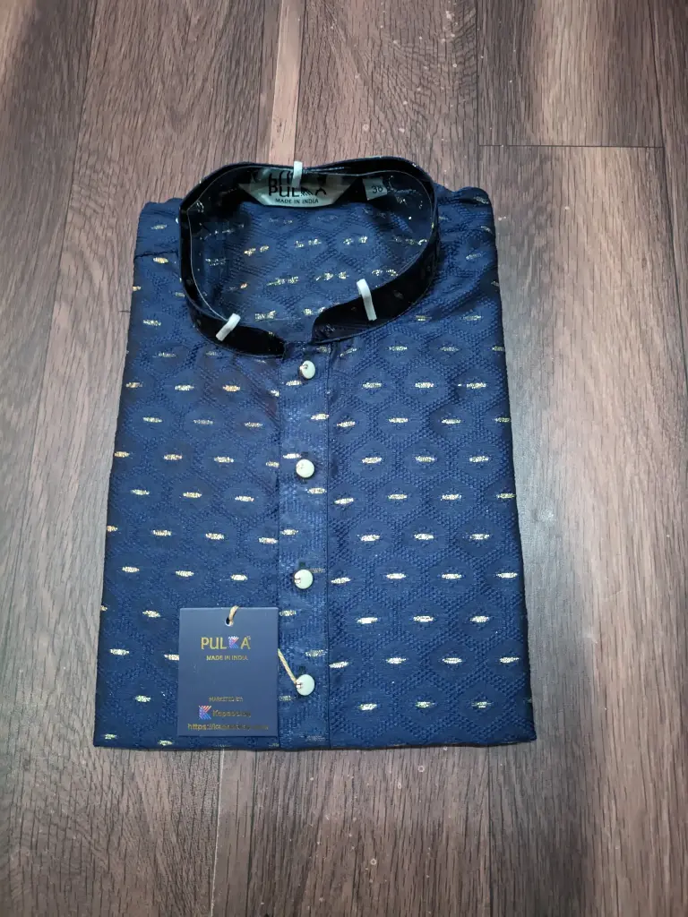 DOBHI Golden Design Kurta-Blue/32