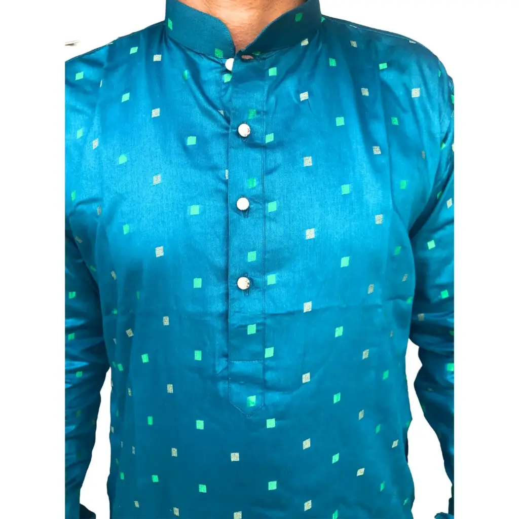 Square Dobhi Kurta Teal Blue/30
