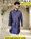 Kalash navi blue golden design koti fabric