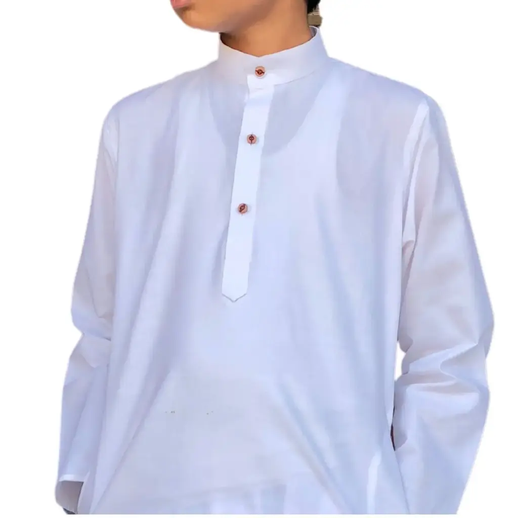 Delta Cotton Kurta for Kids-white/26