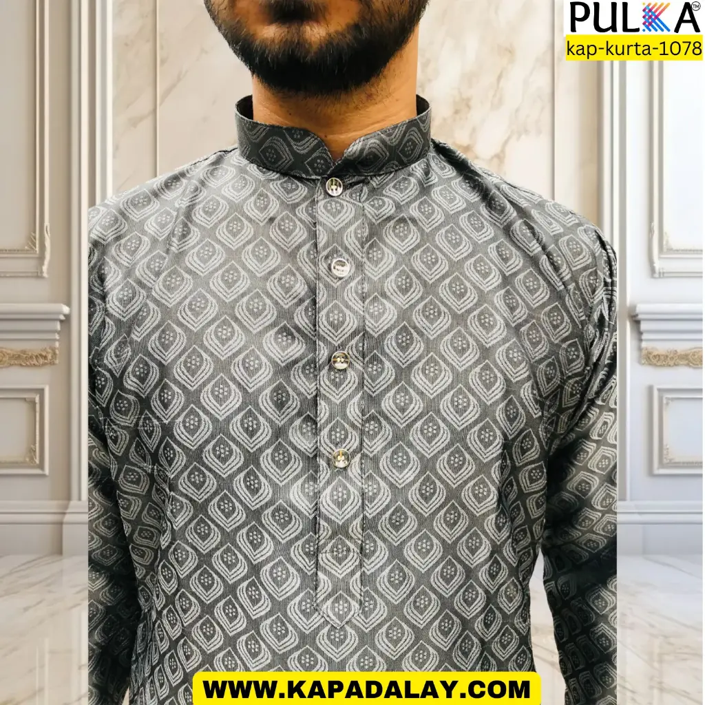 DUPION DOBHI KURTA (Mayur)-Black/40
