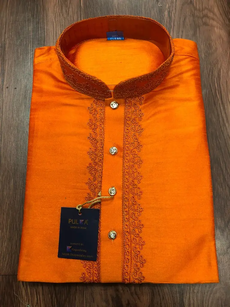 Don Design Kurta -pajama set dk-kesariya/40