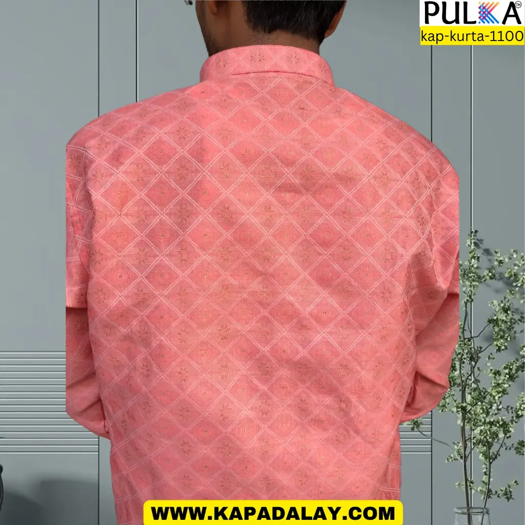 Diamod FLR Design Kurta Peach/44