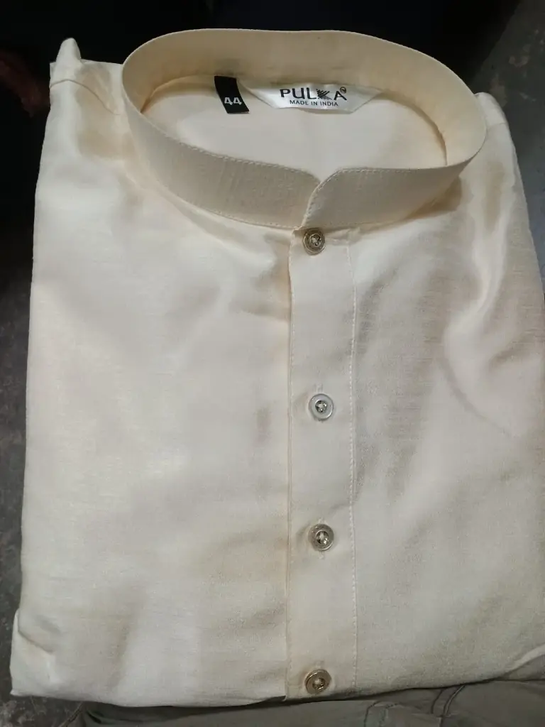 BGLORI Silk plain Kurta Pajama cream1/46