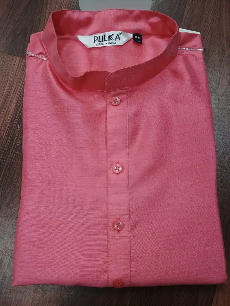 BGLORI Silk Plain Kurta -Deep Pink/40