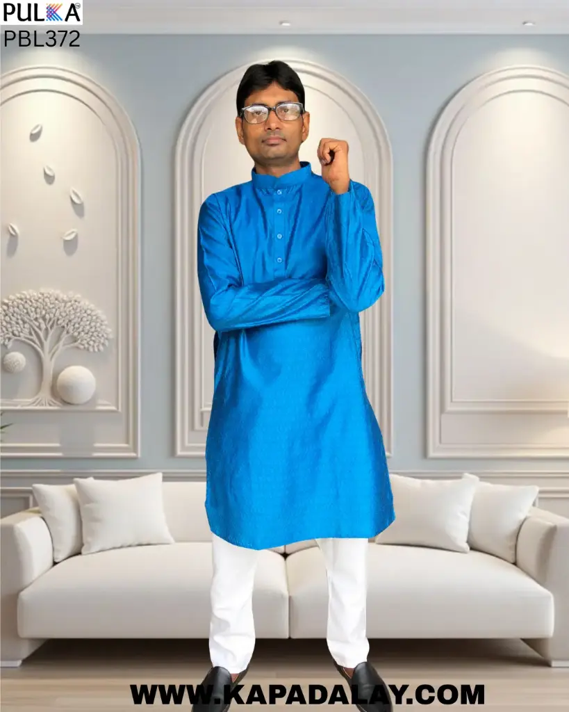 Cotton Jacquard Floral Kurta for Men