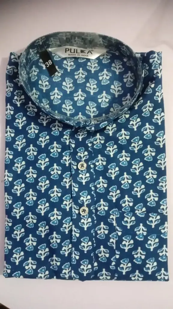 Jaipuri Printed Leaf design Short Kurta