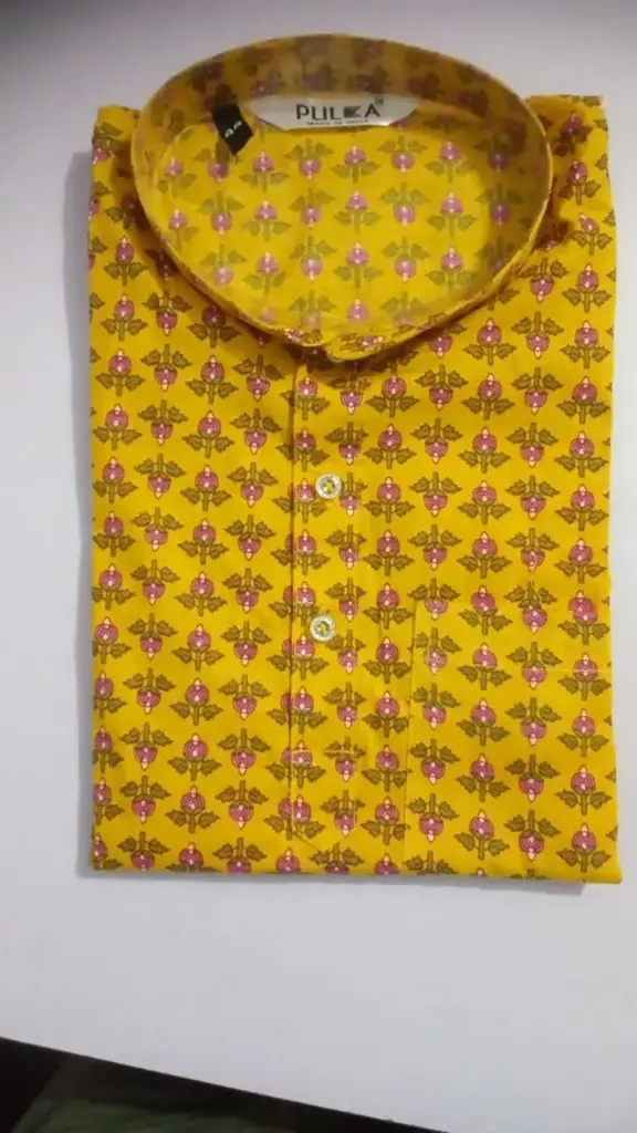 Jaipuri Printed Pink Flower butti Short Kurta