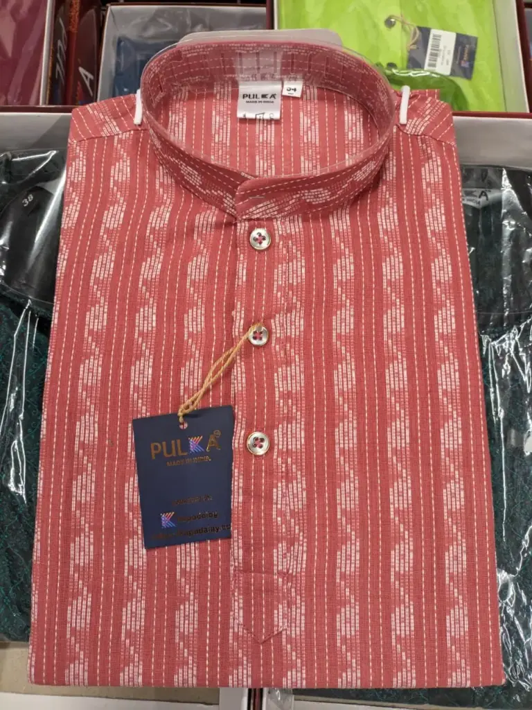 [P34OR657] O Design Kurta Pajama for Kids (Orange, 34(XS))