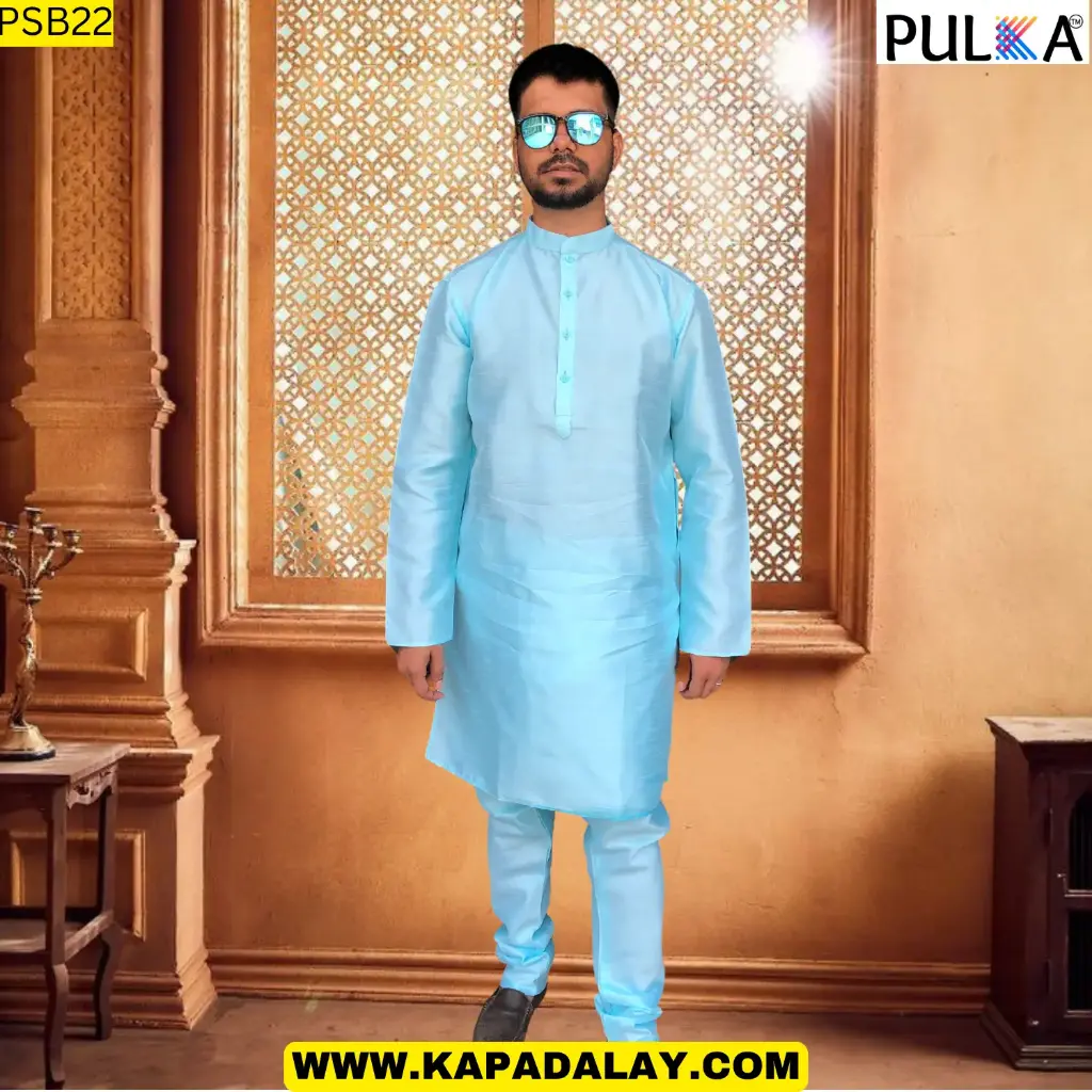BGLORI silk plain Kurta Pajama Set 22