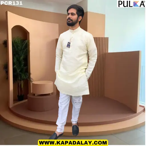 Kela Silk Leaf Design Kurta for Men