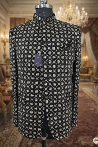 704-VELVET EMB Blazer for Men