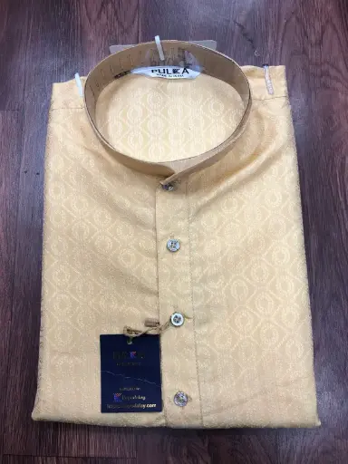 [P42CR32] Dobhi design Kurta Cream/42