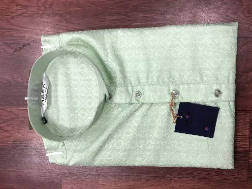 [P42PG32] Dobhi design Kurta PistaGreen/42