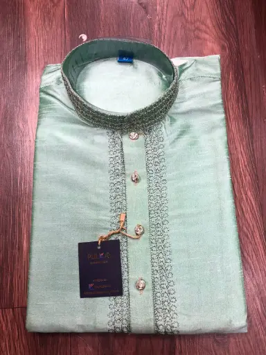 [P42SY85] Don Design Kurta -pajama set dk-SeaYellow/42