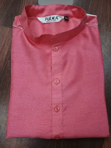 [P46DP22] BGLORI Silk Plain Kurta -Deep Pink/46