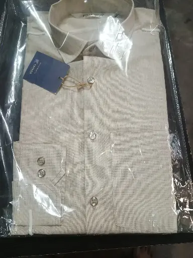 [P38BS163] Cotton Shirt Biscuit Color-38