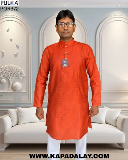 Cotton Jacquard Floral Kurta for Men