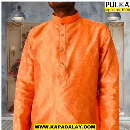 [P24OR31] SHYAM zari Kurta orange/24