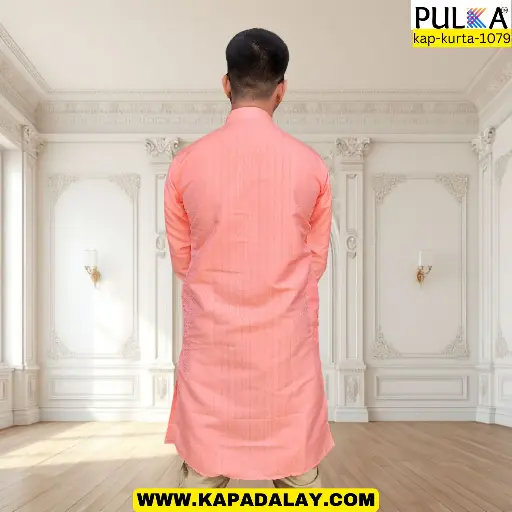 [P24PC32] Dobhi design Kurta Peach/24