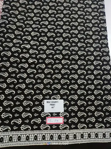 [BK654] GAMTHI white and black PRINT Kurta (Black)